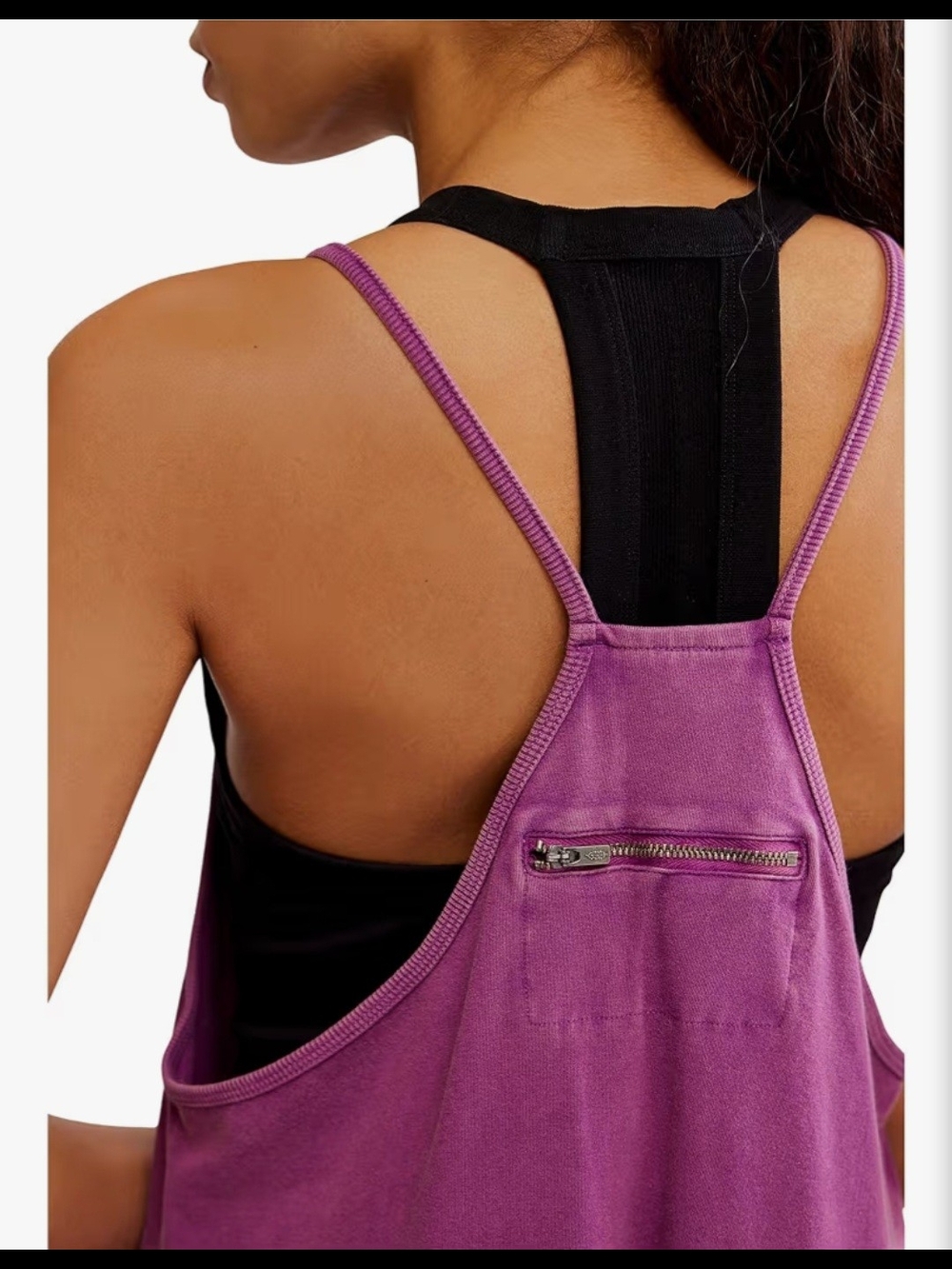 Free People FP Movement Hot Shot Onesie L Lilac Oversized Jumpsuit Romper Boho - Picture 7 of 12